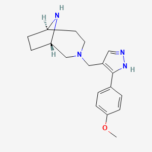 molecular formula C18H24N4O B4115118 rel-(1S,6R)-3-{[3-(4-methoxyphenyl)-1H-pyrazol-4-yl]methyl}-3,9-diazabicyclo[4.2.1]nonane dihydrochloride 