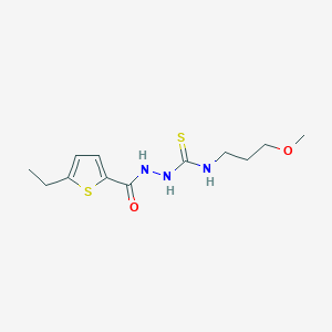molecular formula C12H19N3O2S2 B4115124 2-[(5-ethyl-2-thienyl)carbonyl]-N-(3-methoxypropyl)hydrazinecarbothioamide 