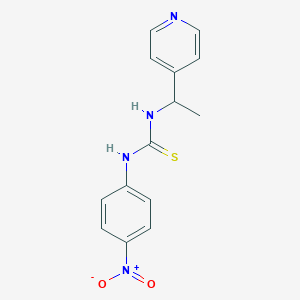 molecular formula C14H14N4O2S B4115139 N-(4-nitrophenyl)-N'-[1-(4-pyridinyl)ethyl]thiourea 