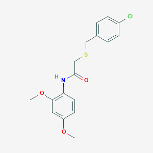 molecular formula C17H18ClNO3S B411514 2-[(4-chlorobenzyl)sulfanyl]-N-(2,4-dimethoxyphenyl)acetamide 