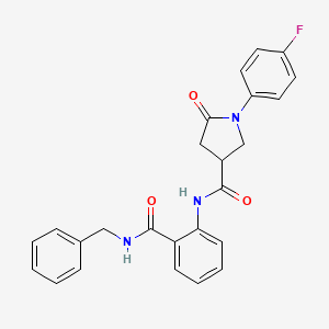 molecular formula C25H22FN3O3 B4115143 N-{2-[(benzylamino)carbonyl]phenyl}-1-(4-fluorophenyl)-5-oxo-3-pyrrolidinecarboxamide 