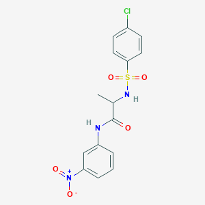 molecular formula C15H14ClN3O5S B4115148 N~2~-[(4-chlorophenyl)sulfonyl]-N~1~-(3-nitrophenyl)alaninamide 