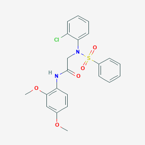 molecular formula C22H21ClN2O5S B411517 2-[2-chloro(phenylsulfonyl)anilino]-N-(2,4-dimethoxyphenyl)acetamide 