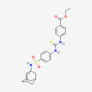 molecular formula C26H31N3O4S2 B4115172 ethyl 4-{[({4-[(1-adamantylamino)sulfonyl]phenyl}amino)carbonothioyl]amino}benzoate 