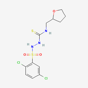 molecular formula C12H15Cl2N3O3S2 B4115184 2-[(2,5-dichlorophenyl)sulfonyl]-N-(tetrahydro-2-furanylmethyl)hydrazinecarbothioamide 