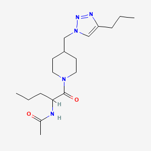 molecular formula C18H31N5O2 B4115188 N-[1-({4-[(4-propyl-1H-1,2,3-triazol-1-yl)methyl]piperidin-1-yl}carbonyl)butyl]acetamide 