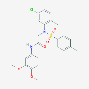 molecular formula C24H25ClN2O5S B411520 2-{5-chloro-2-methyl[(4-methylphenyl)sulfonyl]anilino}-N-(3,4-dimethoxyphenyl)acetamide 