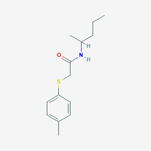 molecular formula C14H21NOS B4115200 N-(1-methylbutyl)-2-[(4-methylphenyl)thio]acetamide 
