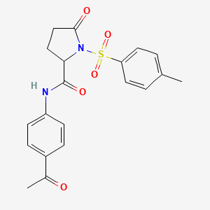 molecular formula C20H20N2O5S B4115209 N-(4-acetylphenyl)-1-[(4-methylphenyl)sulfonyl]-5-oxoprolinamide 