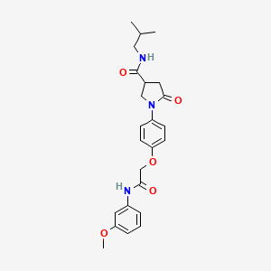 molecular formula C24H29N3O5 B4115230 N-isobutyl-1-(4-{2-[(3-methoxyphenyl)amino]-2-oxoethoxy}phenyl)-5-oxo-3-pyrrolidinecarboxamide 
