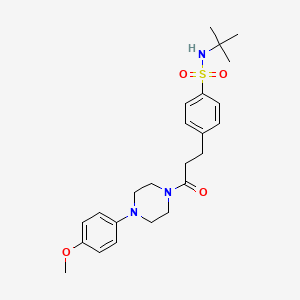 molecular formula C24H33N3O4S B4115239 N-(tert-butyl)-4-{3-[4-(4-methoxyphenyl)-1-piperazinyl]-3-oxopropyl}benzenesulfonamide 