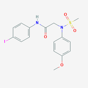molecular formula C16H17IN2O4S B411524 N-(4-iodophenyl)-2-[4-methoxy(methylsulfonyl)anilino]acetamide 