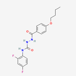 molecular formula C18H19F2N3O3 B4115243 2-(4-butoxybenzoyl)-N-(2,4-difluorophenyl)hydrazinecarboxamide 