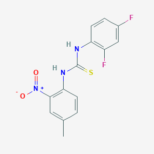 molecular formula C14H11F2N3O2S B4115264 N-(2,4-difluorophenyl)-N'-(4-methyl-2-nitrophenyl)thiourea 