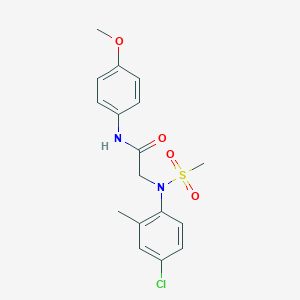 2-[4-chloro-2-methyl(methylsulfonyl)anilino]-N-(4-methoxyphenyl)acetamide
