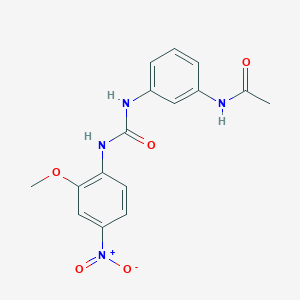 molecular formula C16H16N4O5 B4115271 N-[3-({[(2-methoxy-4-nitrophenyl)amino]carbonyl}amino)phenyl]acetamide 