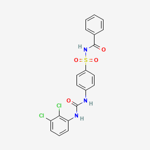 molecular formula C20H15Cl2N3O4S B4115301 N-{[4-({[(2,3-dichlorophenyl)amino]carbonyl}amino)phenyl]sulfonyl}benzamide 