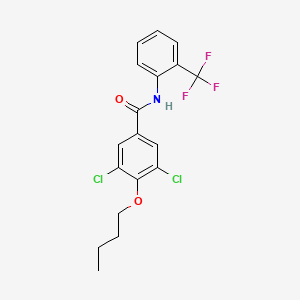 molecular formula C18H16Cl2F3NO2 B4115316 4-butoxy-3,5-dichloro-N-[2-(trifluoromethyl)phenyl]benzamide 