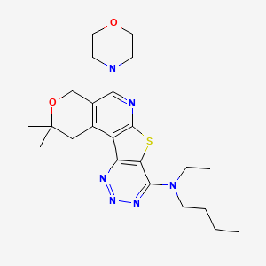 molecular formula C23H32N6O2S B4115334 N-butyl-N-ethyl-2,2-dimethyl-5-(4-morpholinyl)-1,4-dihydro-2H-pyrano[4'',3'':4',5']pyrido[3',2':4,5]thieno[3,2-d][1,2,3]triazin-8-amine 