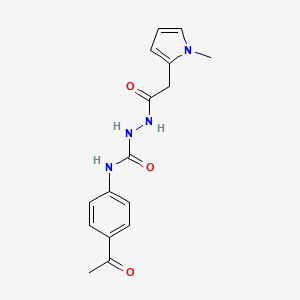 molecular formula C16H18N4O3 B4115335 N-(4-acetylphenyl)-2-[(1-methyl-1H-pyrrol-2-yl)acetyl]hydrazinecarboxamide 