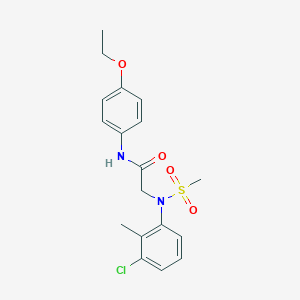2-[3-chloro-2-methyl(methylsulfonyl)anilino]-N-(4-ethoxyphenyl)acetamide