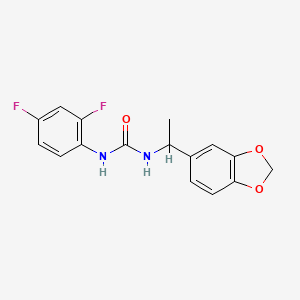 molecular formula C16H14F2N2O3 B4115354 N-[1-(1,3-benzodioxol-5-yl)ethyl]-N'-(2,4-difluorophenyl)urea 