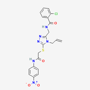 molecular formula C21H19ClN6O4S B4115365 N-{[4-allyl-5-({2-[(4-nitrophenyl)amino]-2-oxoethyl}thio)-4H-1,2,4-triazol-3-yl]methyl}-2-chlorobenzamide 