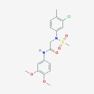 molecular formula C18H21ClN2O5S B411537 2-[3-chloro-4-methyl(methylsulfonyl)anilino]-N-(3,4-dimethoxyphenyl)acetamide 