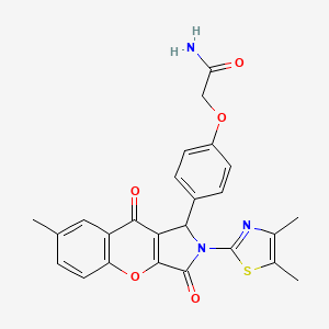 molecular formula C25H21N3O5S B4115372 2-{4-[2-(4,5-dimethyl-1,3-thiazol-2-yl)-7-methyl-3,9-dioxo-1,2,3,9-tetrahydrochromeno[2,3-c]pyrrol-1-yl]phenoxy}acetamide 