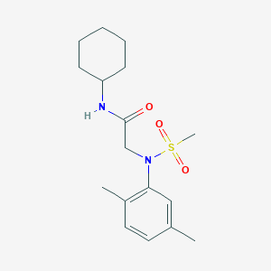 molecular formula C17H26N2O3S B411538 N-cyclohexyl-N~2~-(2,5-dimethylphenyl)-N~2~-(methylsulfonyl)glycinamide 