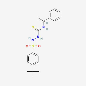 molecular formula C19H25N3O2S2 B4115382 2-[(4-tert-butylphenyl)sulfonyl]-N-(1-phenylethyl)hydrazinecarbothioamide 