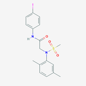 molecular formula C17H19IN2O3S B411539 2-[2,5-dimethyl(methylsulfonyl)anilino]-N-(4-iodophenyl)acetamide 