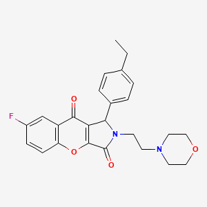 molecular formula C25H25FN2O4 B4115403 1-(4-ethylphenyl)-7-fluoro-2-[2-(4-morpholinyl)ethyl]-1,2-dihydrochromeno[2,3-c]pyrrole-3,9-dione 