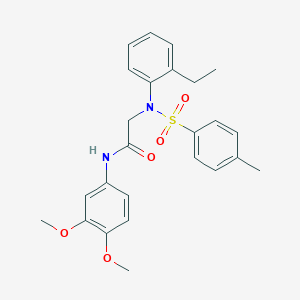 N-(3,4-dimethoxyphenyl)-2-{2-ethyl[(4-methylphenyl)sulfonyl]anilino}acetamide