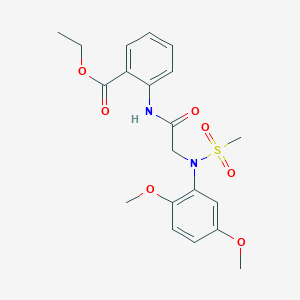 Ethyl 2-({[2,5-dimethoxy(methylsulfonyl)anilino]acetyl}amino)benzoate