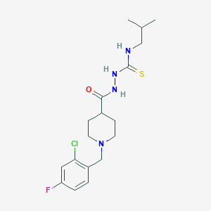 molecular formula C18H26ClFN4OS B4115433 2-{[1-(2-chloro-4-fluorobenzyl)-4-piperidinyl]carbonyl}-N-isobutylhydrazinecarbothioamide 