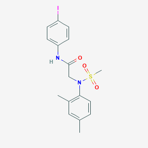molecular formula C17H19IN2O3S B411545 2-[2,4-dimethyl(methylsulfonyl)anilino]-N-(4-iodophenyl)acetamide 