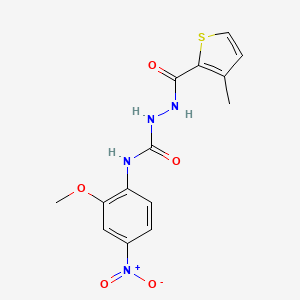 molecular formula C14H14N4O5S B4115454 N-(2-methoxy-4-nitrophenyl)-2-[(3-methyl-2-thienyl)carbonyl]hydrazinecarboxamide 