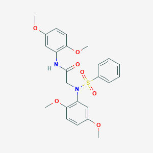 molecular formula C24H26N2O7S B411547 N-(2,5-dimethoxyphenyl)-2-[2,5-dimethoxy(phenylsulfonyl)anilino]acetamide 
