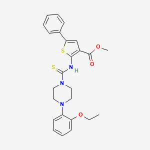 molecular formula C25H27N3O3S2 B4115473 methyl 2-({[4-(2-ethoxyphenyl)-1-piperazinyl]carbonothioyl}amino)-5-phenyl-3-thiophenecarboxylate 