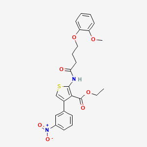 molecular formula C24H24N2O7S B4115481 ethyl 2-{[4-(2-methoxyphenoxy)butanoyl]amino}-4-(3-nitrophenyl)-3-thiophenecarboxylate 