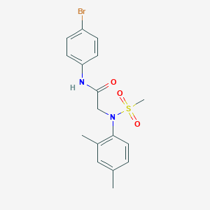 molecular formula C17H19BrN2O3S B411552 N-(4-bromophenyl)-2-[2,4-dimethyl(methylsulfonyl)anilino]acetamide 