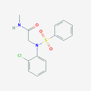 molecular formula C15H15ClN2O3S B411553 2-[2-chloro(phenylsulfonyl)anilino]-N-methylacetamide 