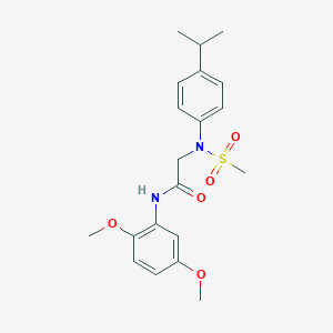 molecular formula C20H26N2O5S B411554 N-(2,5-dimethoxyphenyl)-2-[4-isopropyl(methylsulfonyl)anilino]acetamide 