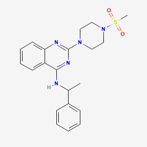 molecular formula C21H25N5O2S B4115551 2-[4-(methylsulfonyl)-1-piperazinyl]-N-(1-phenylethyl)-4-quinazolinamine 