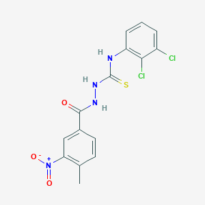 molecular formula C15H12Cl2N4O3S B4115554 N-(2,3-dichlorophenyl)-2-(4-methyl-3-nitrobenzoyl)hydrazinecarbothioamide 