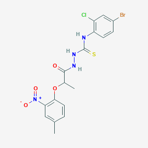 molecular formula C17H16BrClN4O4S B4115569 N-(4-bromo-2-chlorophenyl)-2-[2-(4-methyl-2-nitrophenoxy)propanoyl]hydrazinecarbothioamide 