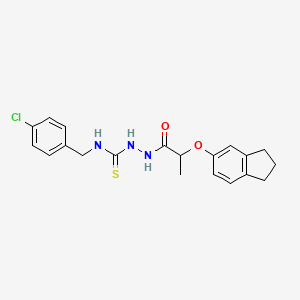 molecular formula C20H22ClN3O2S B4115587 N-(4-chlorobenzyl)-2-[2-(2,3-dihydro-1H-inden-5-yloxy)propanoyl]hydrazinecarbothioamide 