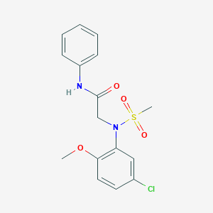 molecular formula C16H17ClN2O4S B411559 2-[5-chloro-2-methoxy(methylsulfonyl)anilino]-N-phenylacetamide 