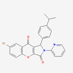 molecular formula C25H19BrN2O3 B4115592 7-bromo-1-(4-isopropylphenyl)-2-(2-pyridinyl)-1,2-dihydrochromeno[2,3-c]pyrrole-3,9-dione 